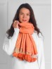 Cashmere Feeling Zig Zag & Rose Scarf with Pom-Poms